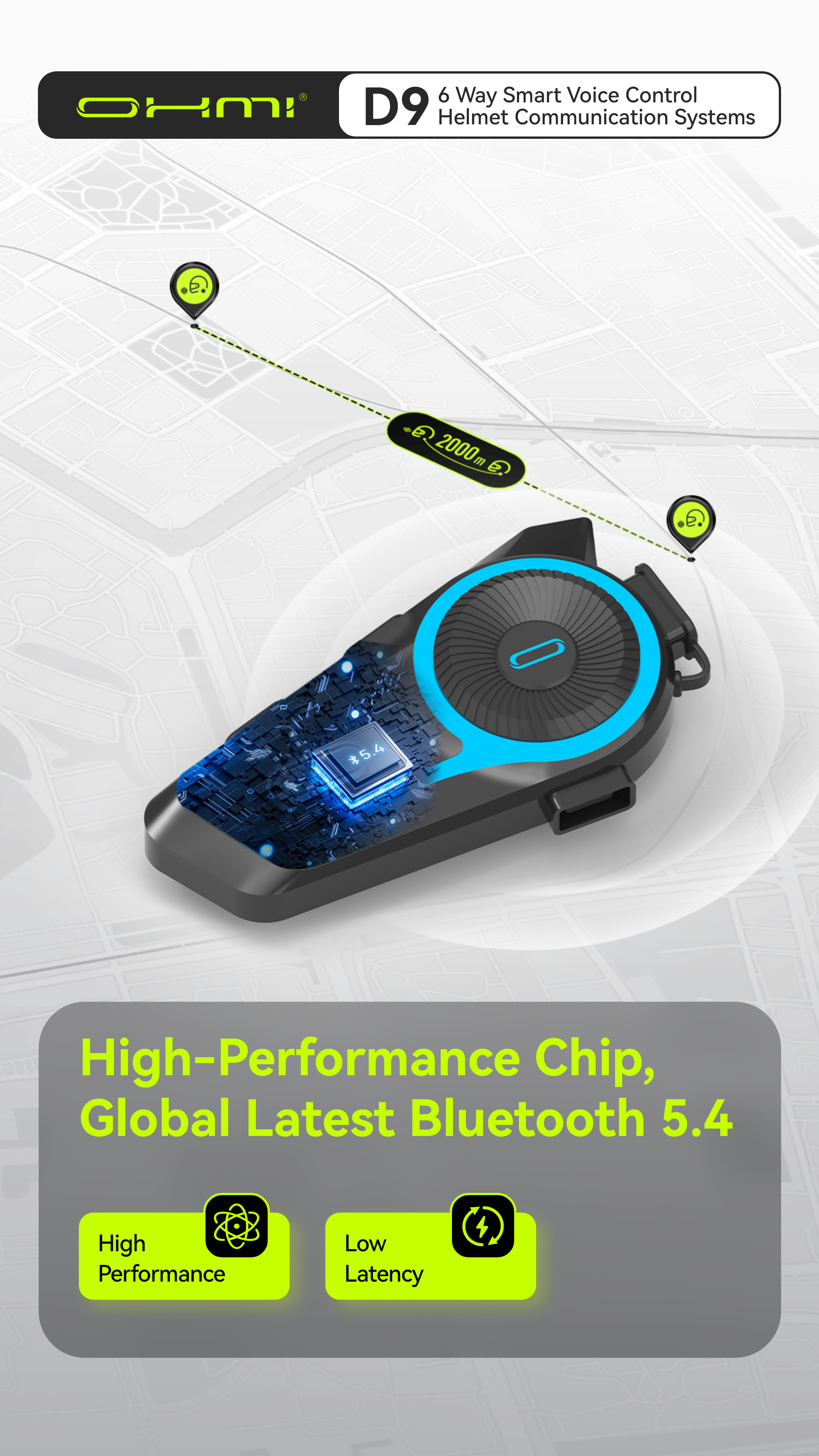 OHMI D9 Bluetooth 5.4 Spot Produkt Inteligentny system interkomowy