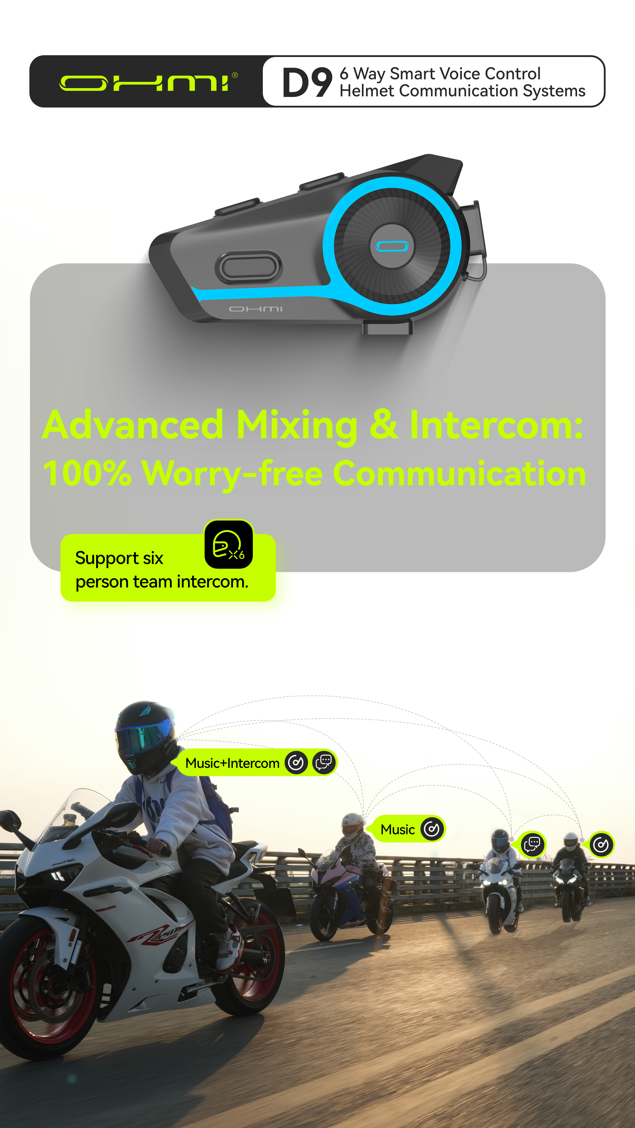 OHMI D9 Bluetooth 5.4 Spot Produkt Inteligentny system interkomowy