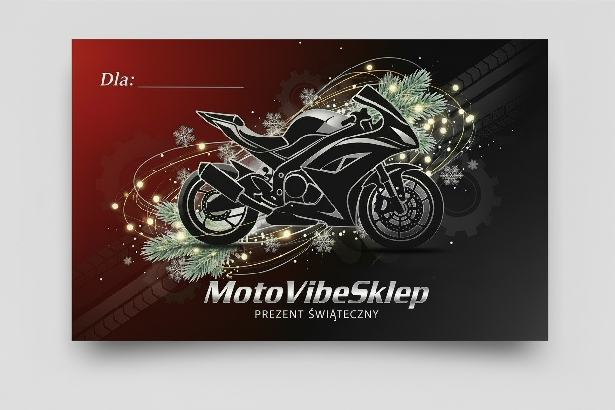 make expressions in polish, instead "to\from" write " Dla". Make no"amount". Below write down "MotoVibeSklep", instead "the moto shop"